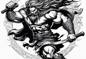 leaping barbarian tattoo idea