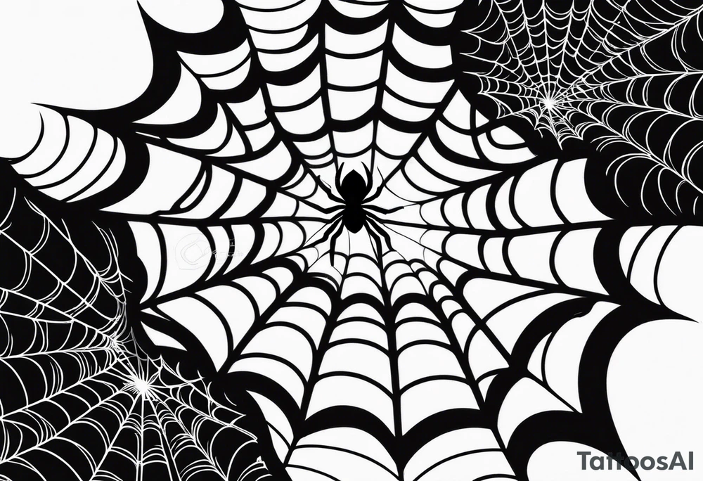 Spider web with spider on arm tattoo idea