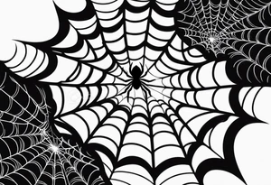 Spider web with spider on arm tattoo idea