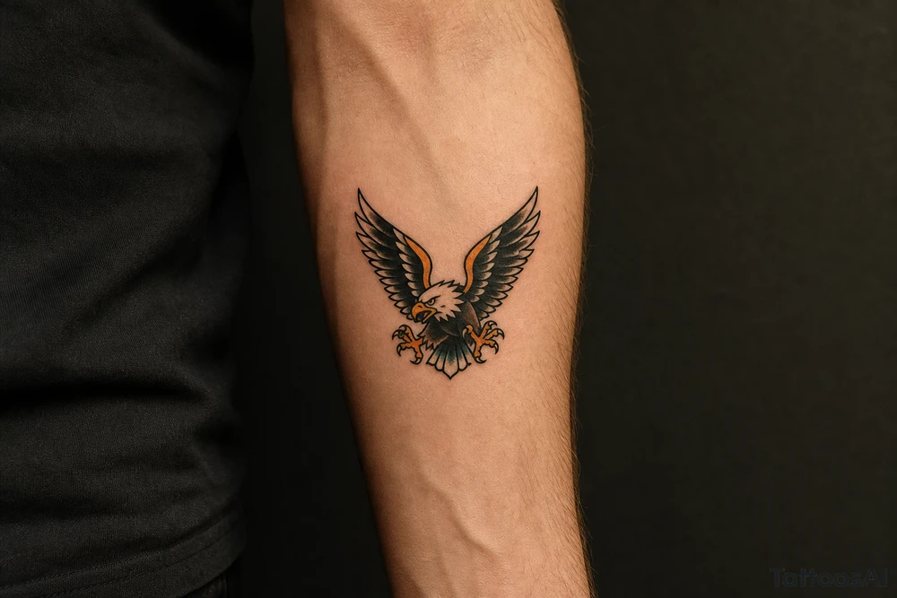 Bald eagle with talons tattoo idea