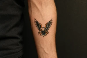 Bald eagle with talons tattoo idea