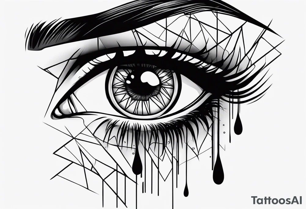 crying face with tears tattoo idea
