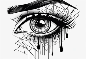 crying face with tears tattoo idea