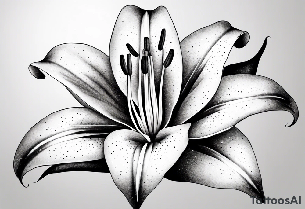 2d lily flower with white background tattoo idea
