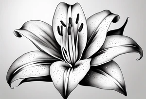 2d lily flower with white background tattoo idea