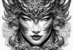 firedragon mask tattoo idea