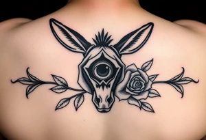 donkey, eyeball, rose tattoo idea