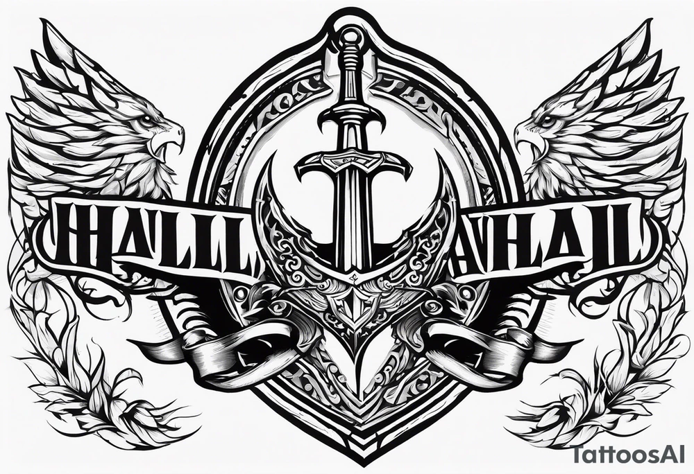 Valhalla sword ship shield tattoo idea