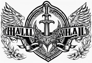 Valhalla sword ship shield tattoo idea