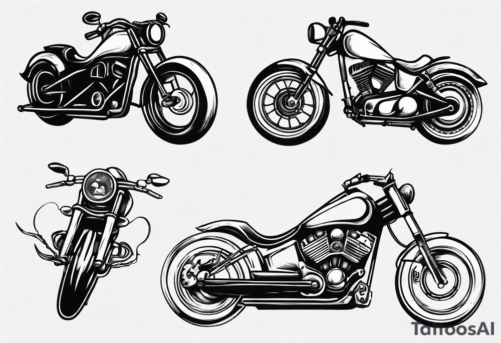 Motorcycle front view tattoo idea