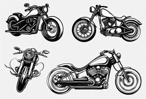 Motorcycle front view tattoo idea