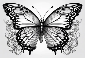 Butterfly but with portrait on 1 of wing tattoo idea