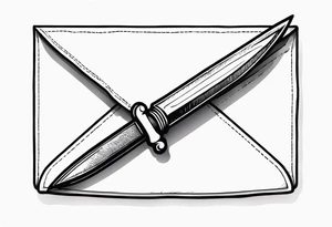 envelope with wax stamp with letter opener on top tattoo idea