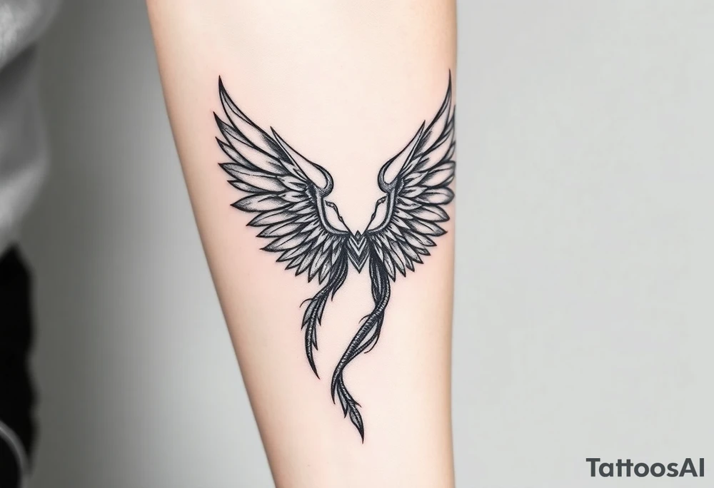 Freya norse goddess beautiful  full-body wings tattoo idea