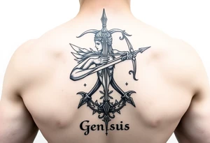 Sexy Sagittarius December 6th with the name genesis tattoo idea