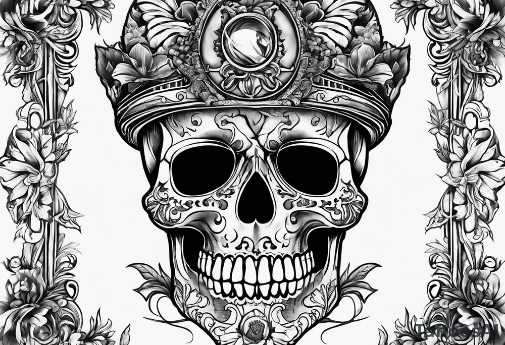 skeleton smoking tattoo idea