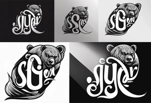 Sugar Bear in Italic script tattoo idea