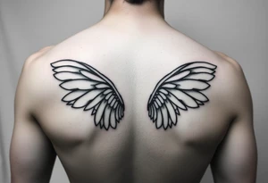 maximalist, cyber sigilism, organic touches, back tattoo, whimsical, witchy, hippie, fairy wing like tattoo idea