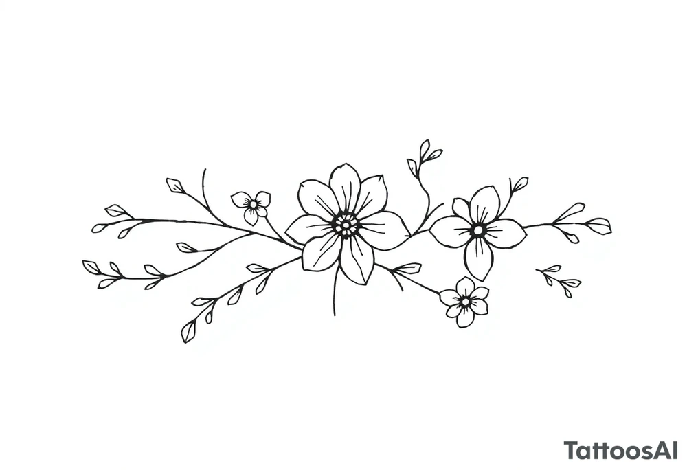 ornaments of flowers tattoo idea