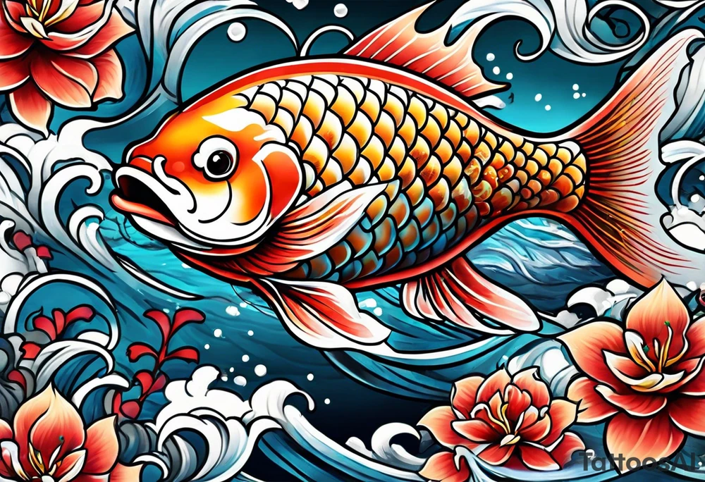 Coy fish tattoo idea