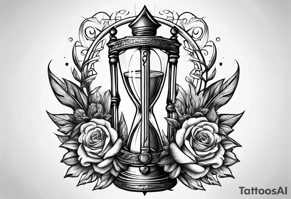 dagger with hour glass tattoo idea