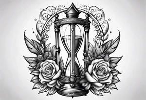 dagger with hour glass tattoo idea