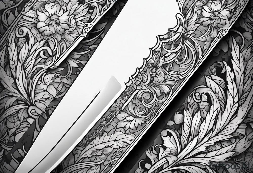 a knife's blade going through a whole iphone screen brreaking it and all tattoo idea