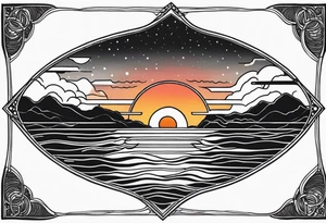 Sunset Over an Ocean Horizon tattoo idea