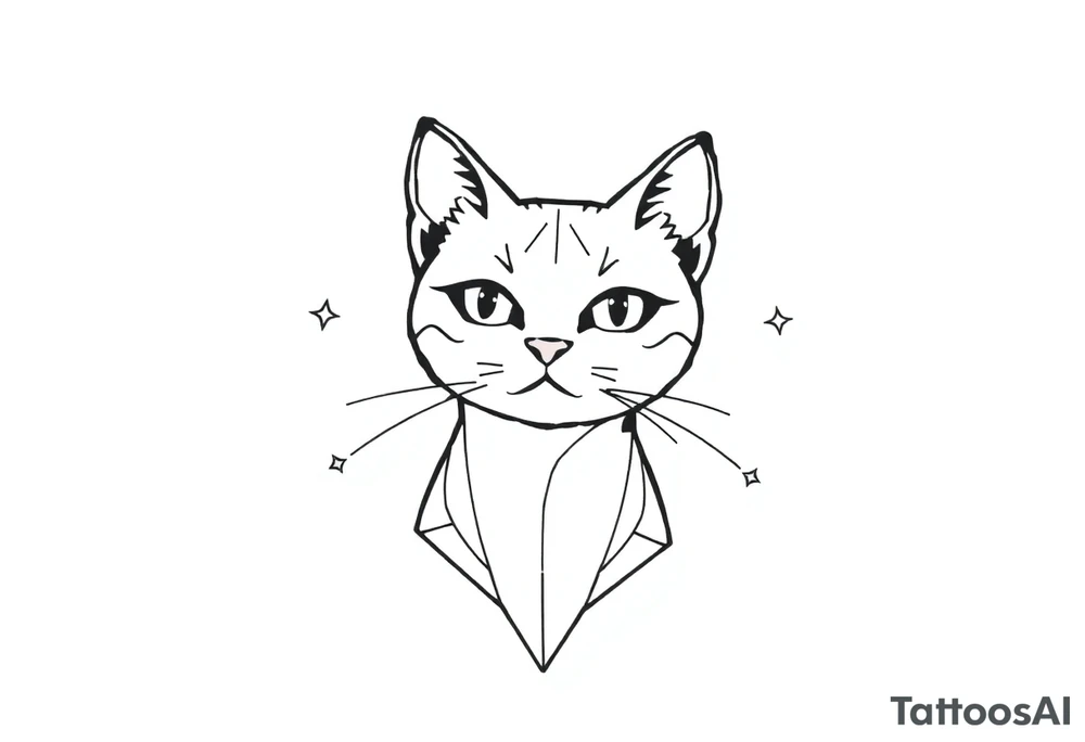 Adorable luna cat tattoo idea