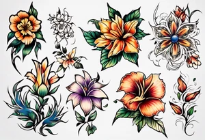 Easy flower tattoo idea