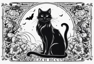 Black cat hocus pocus tattoo idea