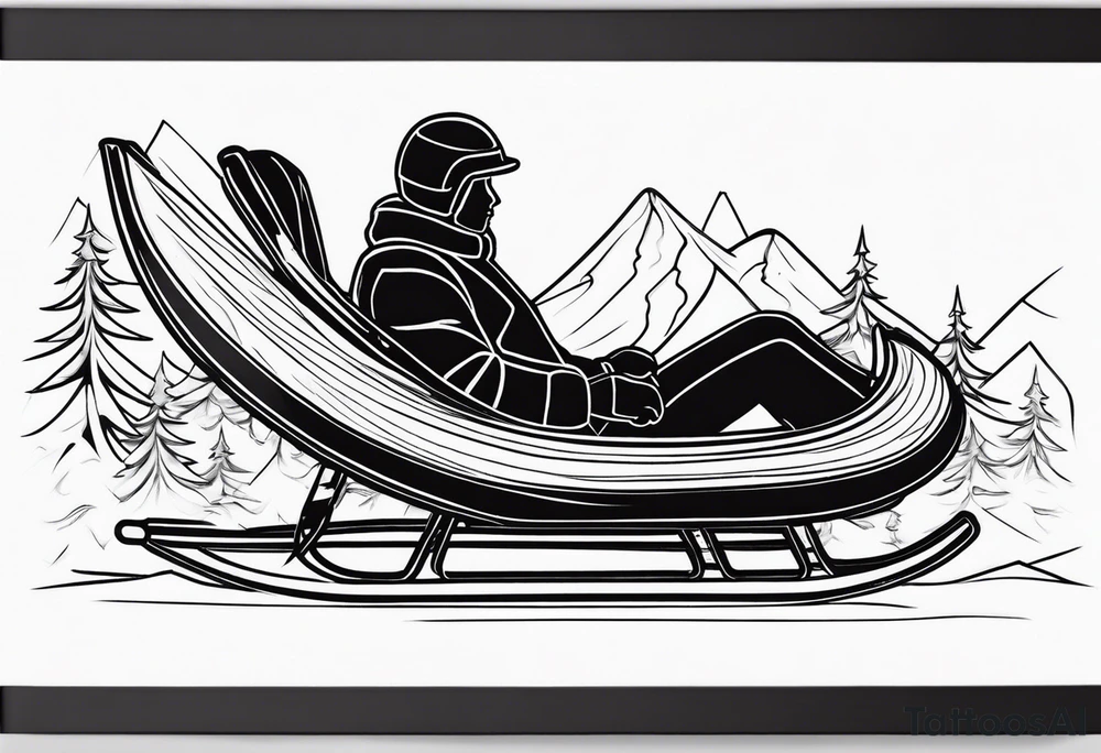 snow sledding tattoo idea