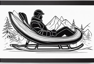 snow sledding tattoo idea