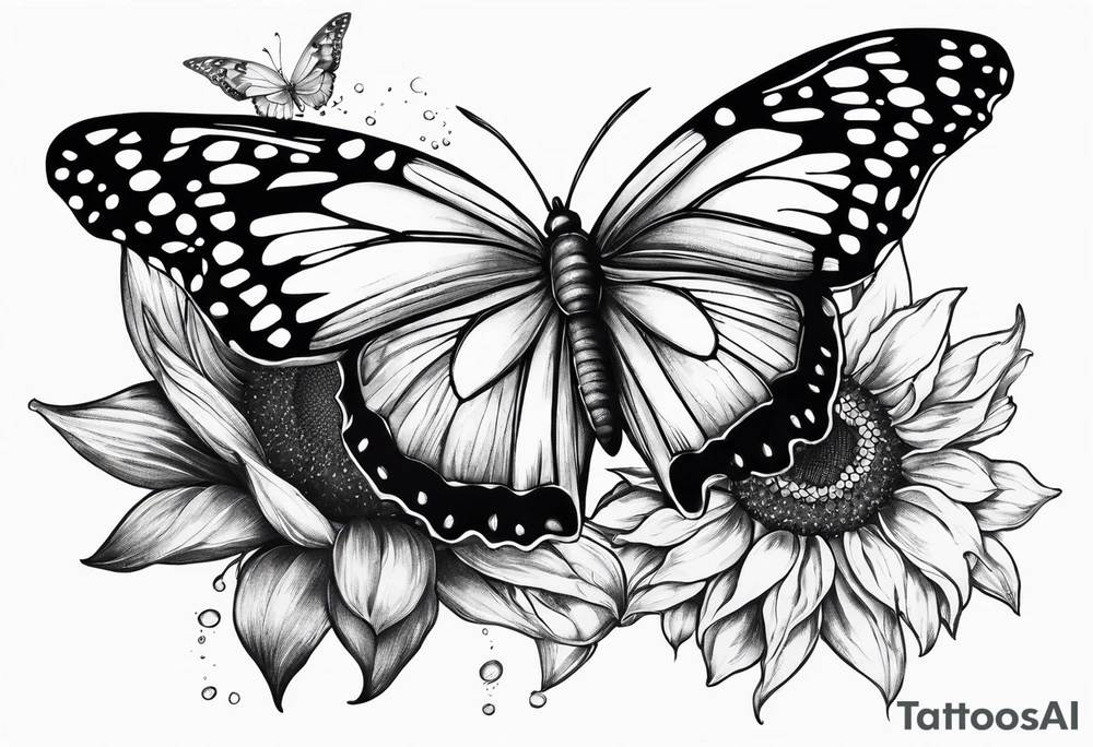 Butterfly, sunflower, book, fly, fish tattoo idea