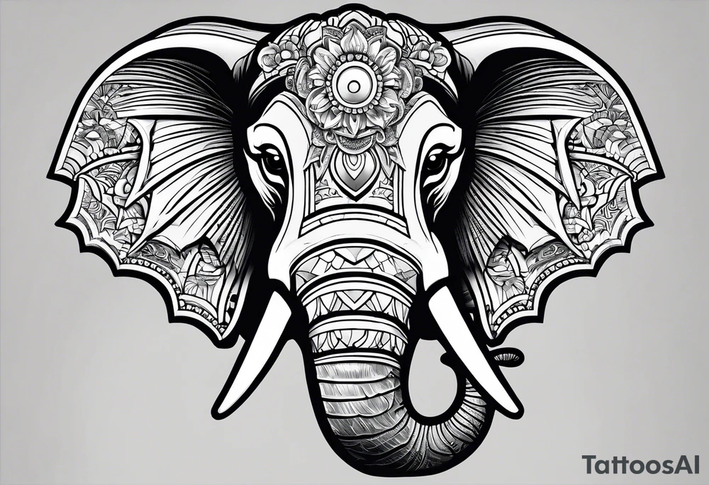 Lego Elephant head m tattoo idea