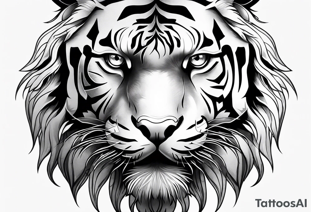 Tiger and cross tattoo idea