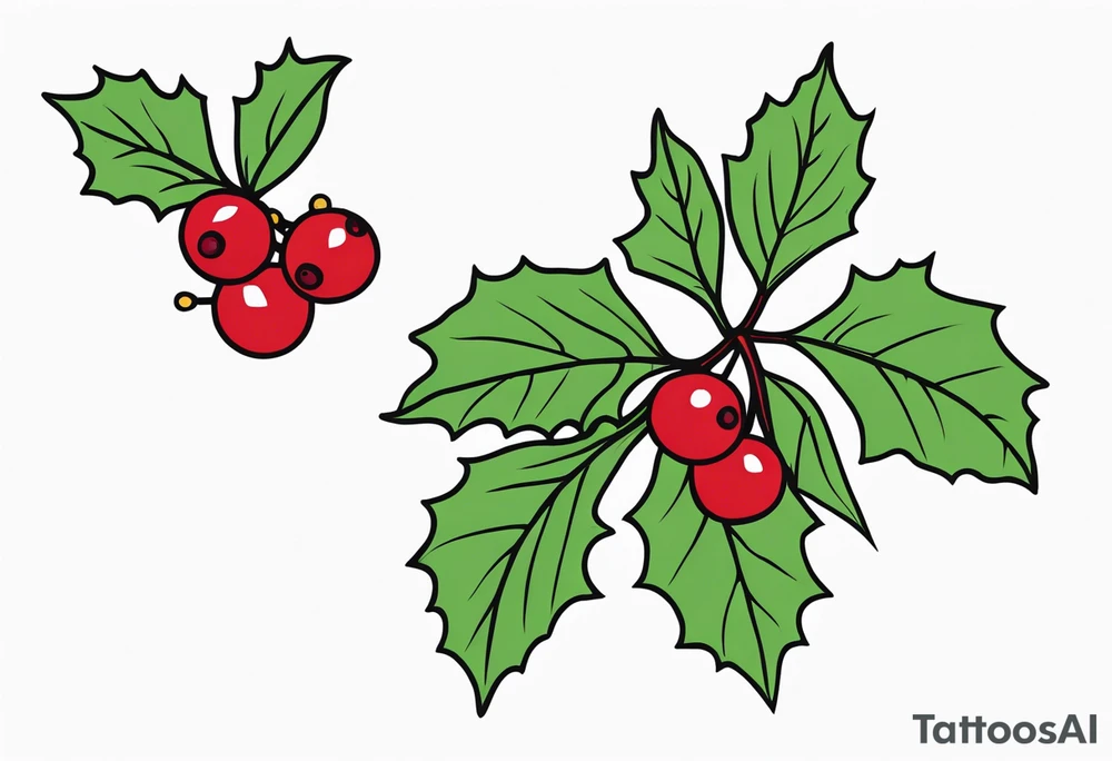 Holly berry birth flower tattoo idea