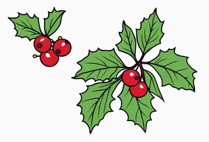 Holly berry birth flower tattoo idea