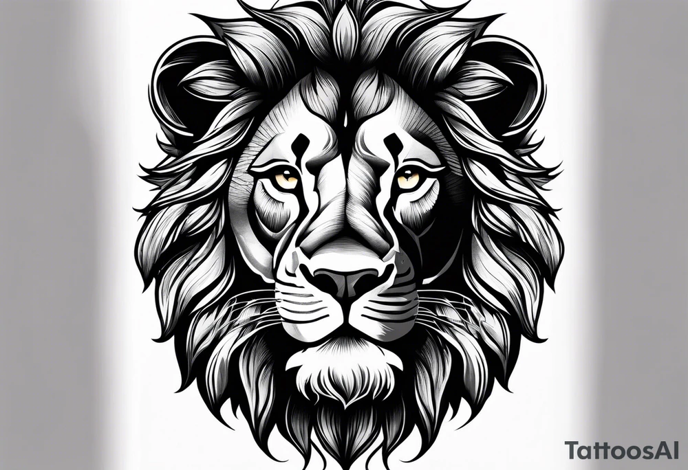 Powerful majestic lion tattoo idea