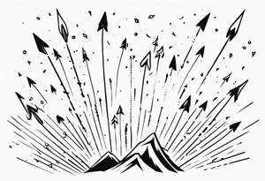 flaming arrows raining down from sky tattoo idea