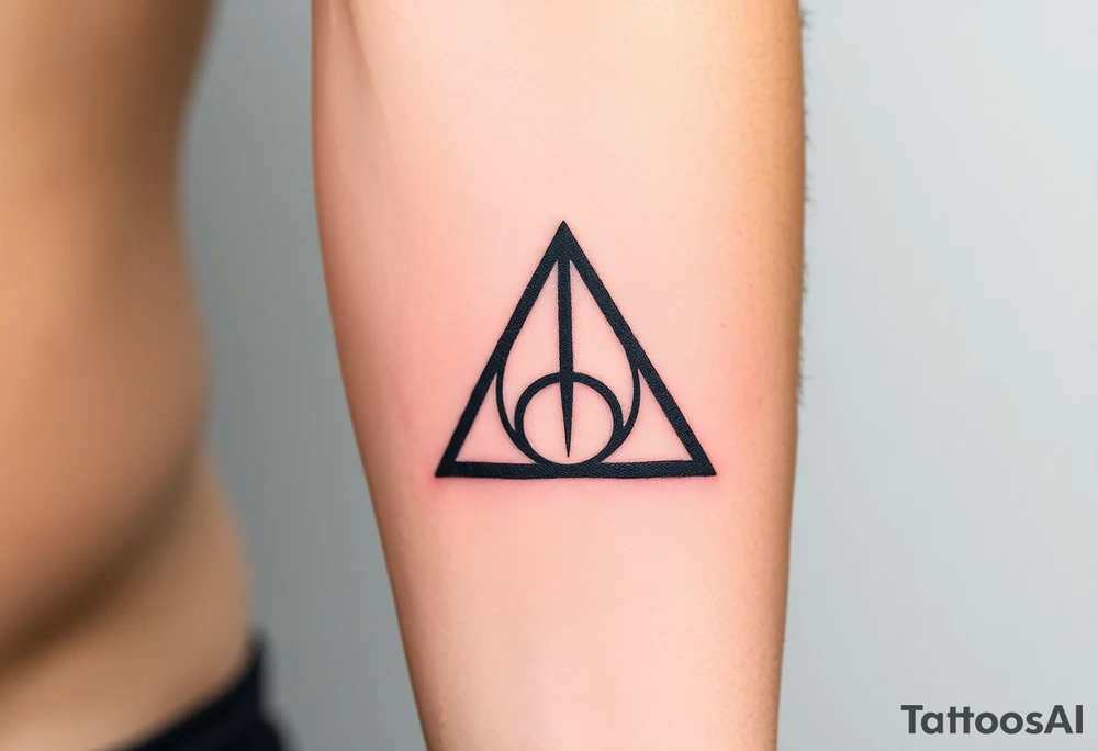 A gothic-style Deathly Hallows symbol tattoo idea