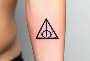 A gothic-style Deathly Hallows symbol tattoo idea