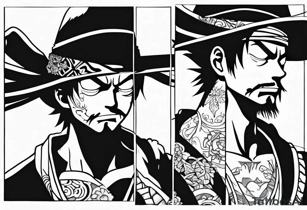 Luffy half normal half gear 5 tattoo idea