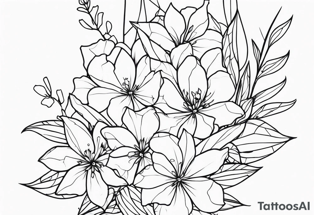 Broken glass and flowers tattoo idea