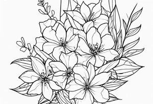 Broken glass and flowers tattoo idea