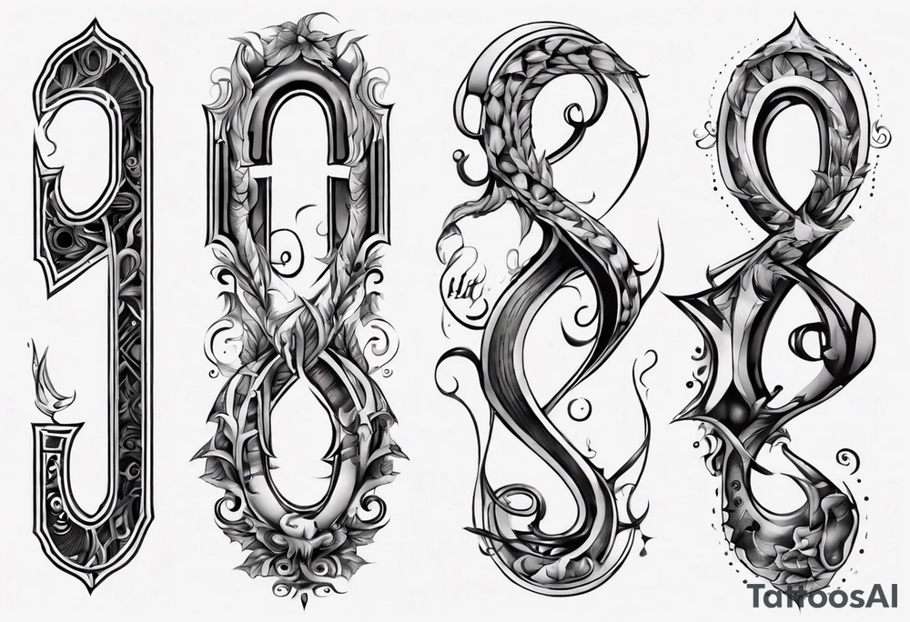 number 9 upside down and right side up connected in the middle. Tall and thin tattoo idea number 9 upside down and right side up connected in the middle. Tall and thin tattoo idea