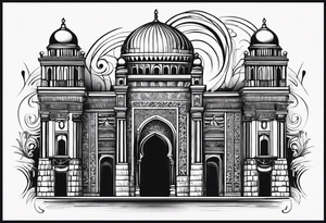 israel city vector gate 
swirl  vignette tattoo idea