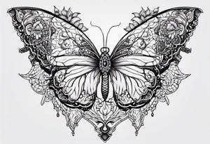 lace sternum tattoo idea