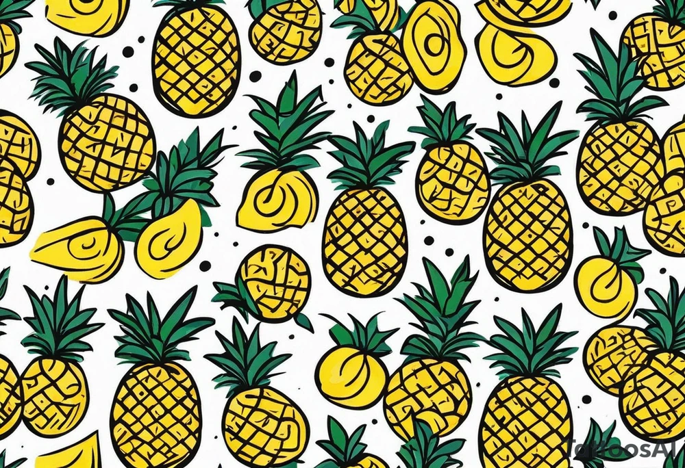 KYDF on the side of a pineapple tattoo idea