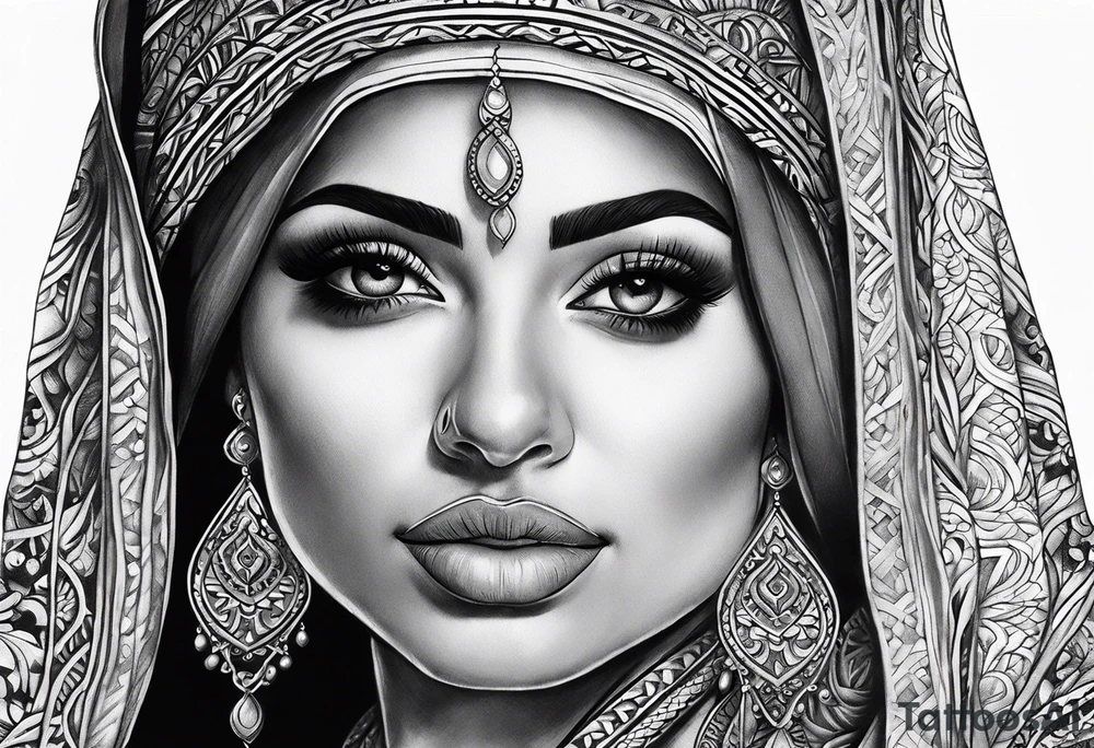 Middle eastern woman tattoo idea